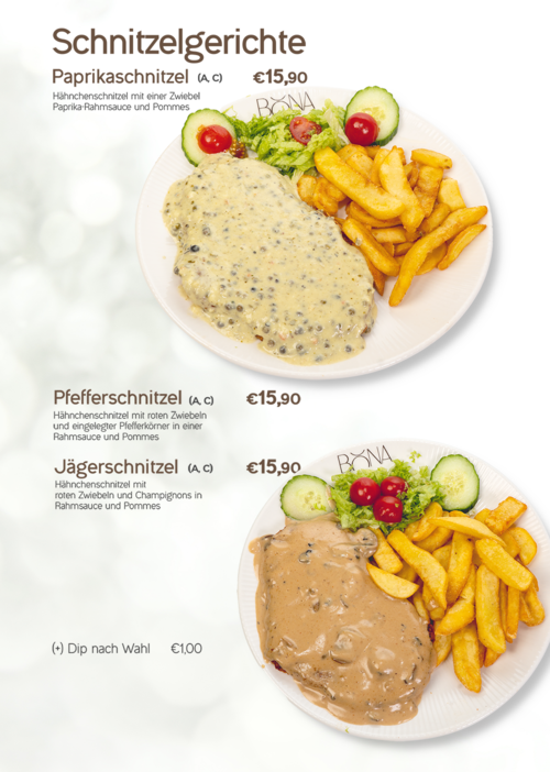 13 Schnitzelgerichte